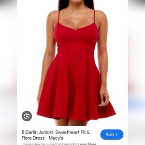 B Darlin Red Sweetheart Fit & Flare Dress